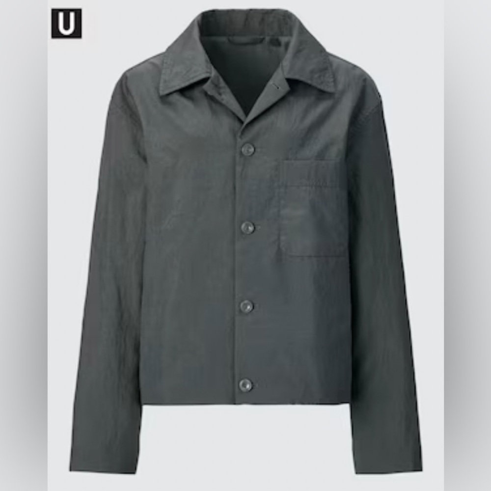 Uniqlo Women’s Nylon Shirt Jacket dark grey size Small NWT